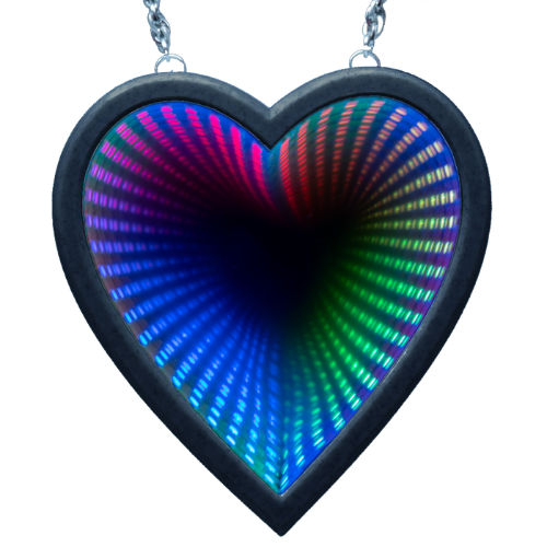 Heart-shaped Portal infinity mirror necklace